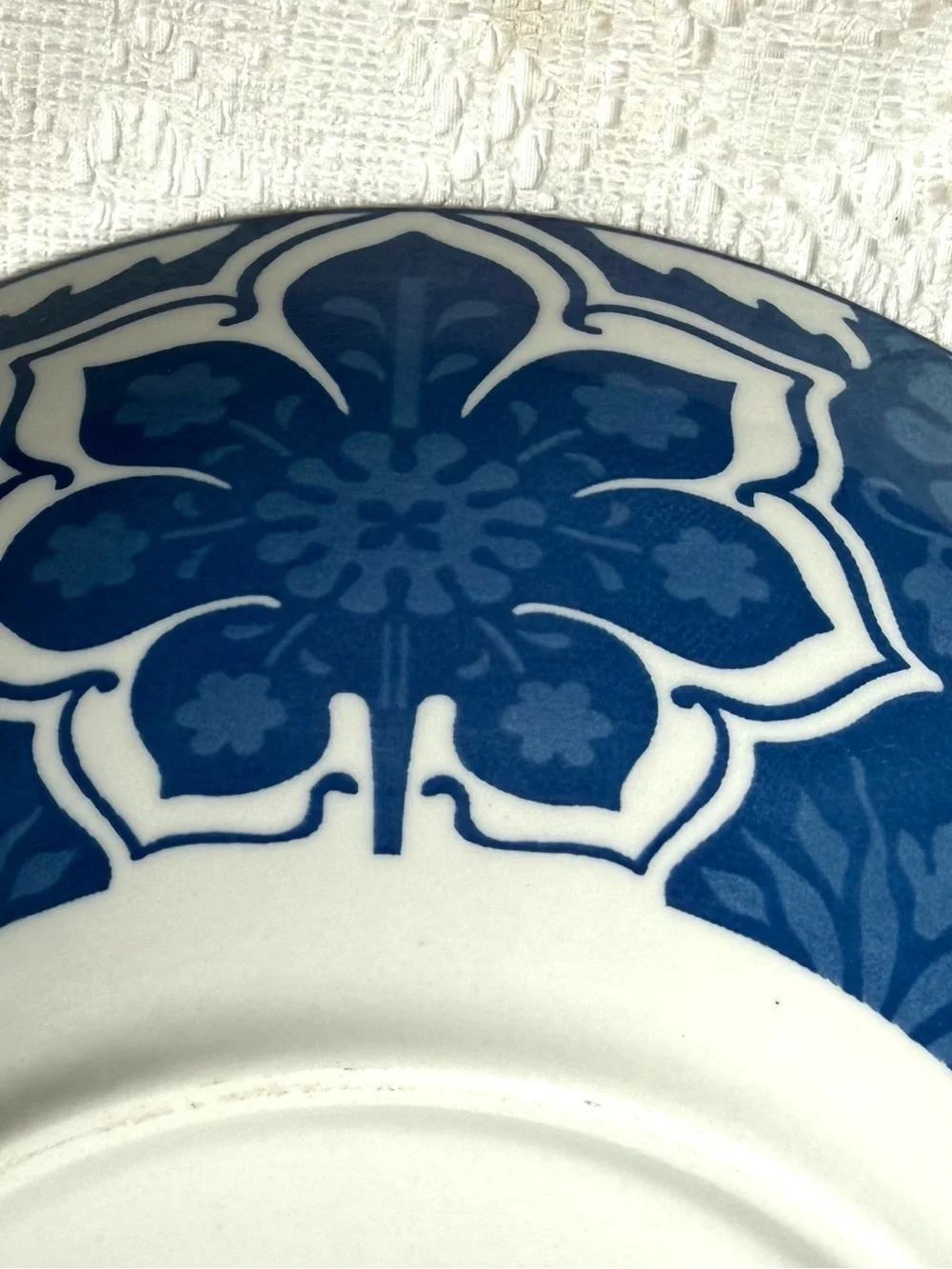 Certified International Blue and White Ornate Ceramic Bowl Set